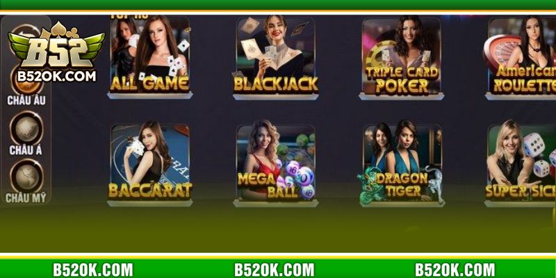 Casino trực tuyến đầy lôi cuốn tại B52